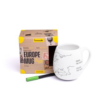couleur de carte de l'Europe dans la tasse en céramique | Tasses de voyage 6