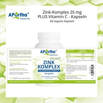 Complexe de zinc + vitamine C - 25 mg de zinc - 60 gélules végétaliennes 5