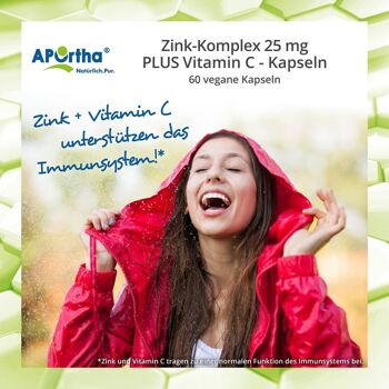 Complexe de zinc + vitamine C - 25 mg de zinc - 60 gélules végétaliennes 7