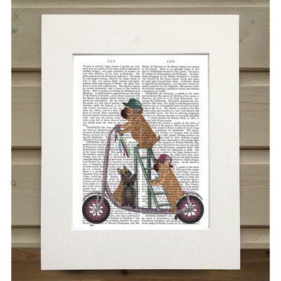 French Bulldog Scooter, Book Print, Art Print, Wall Art