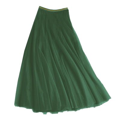 Tulle layer skirt in racing green, medium