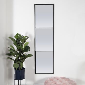 Miroir sur pied de style fenêtre noir 5