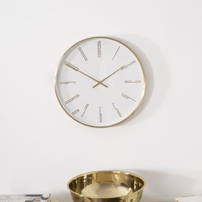 Horloge analogique moderne dorée de 16 po