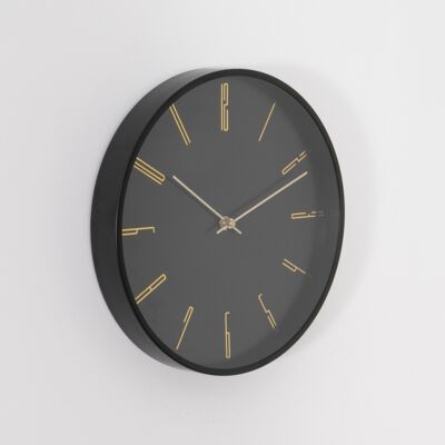Reloj analógico moderno negro de 12"
