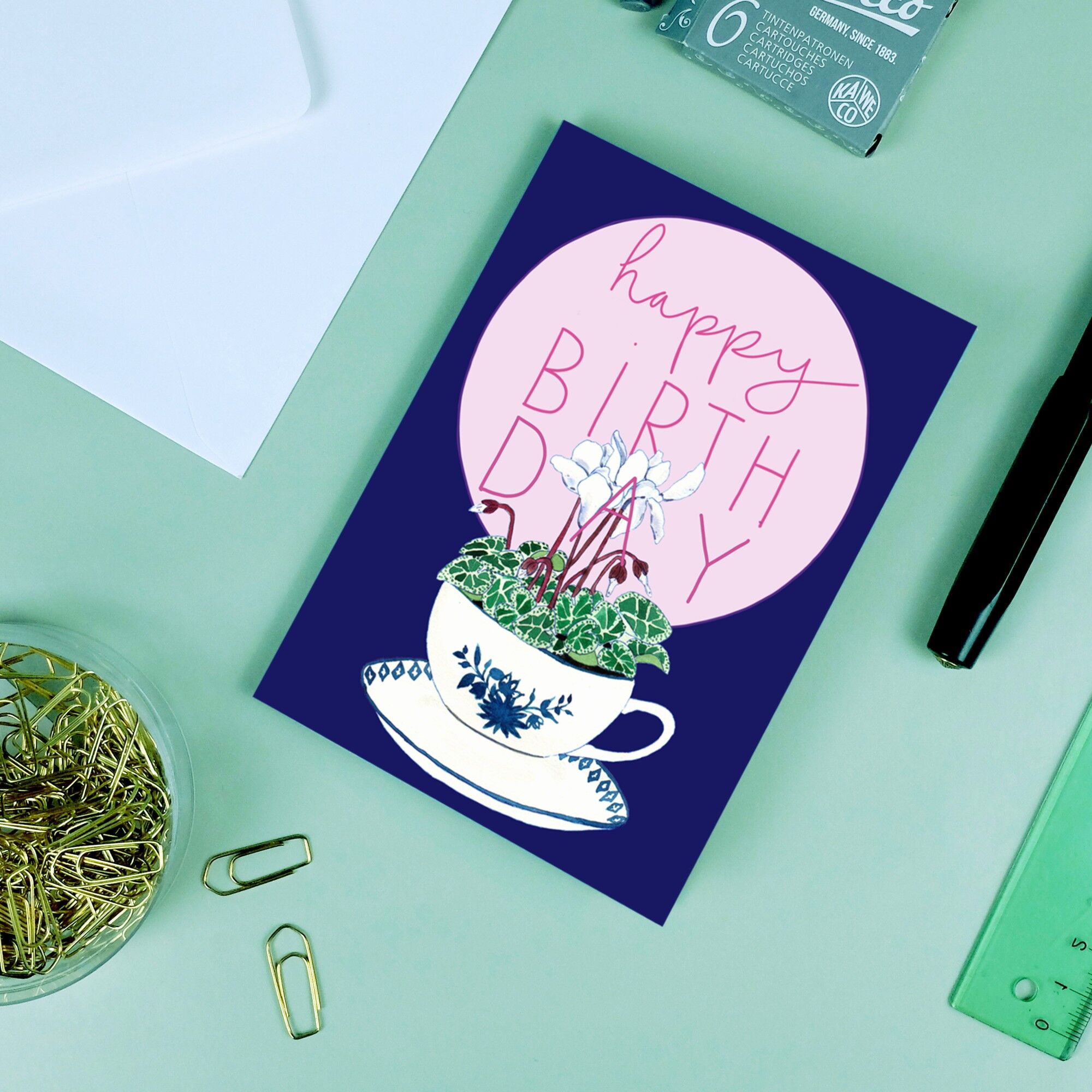 Biglietto di auguri ciclamino