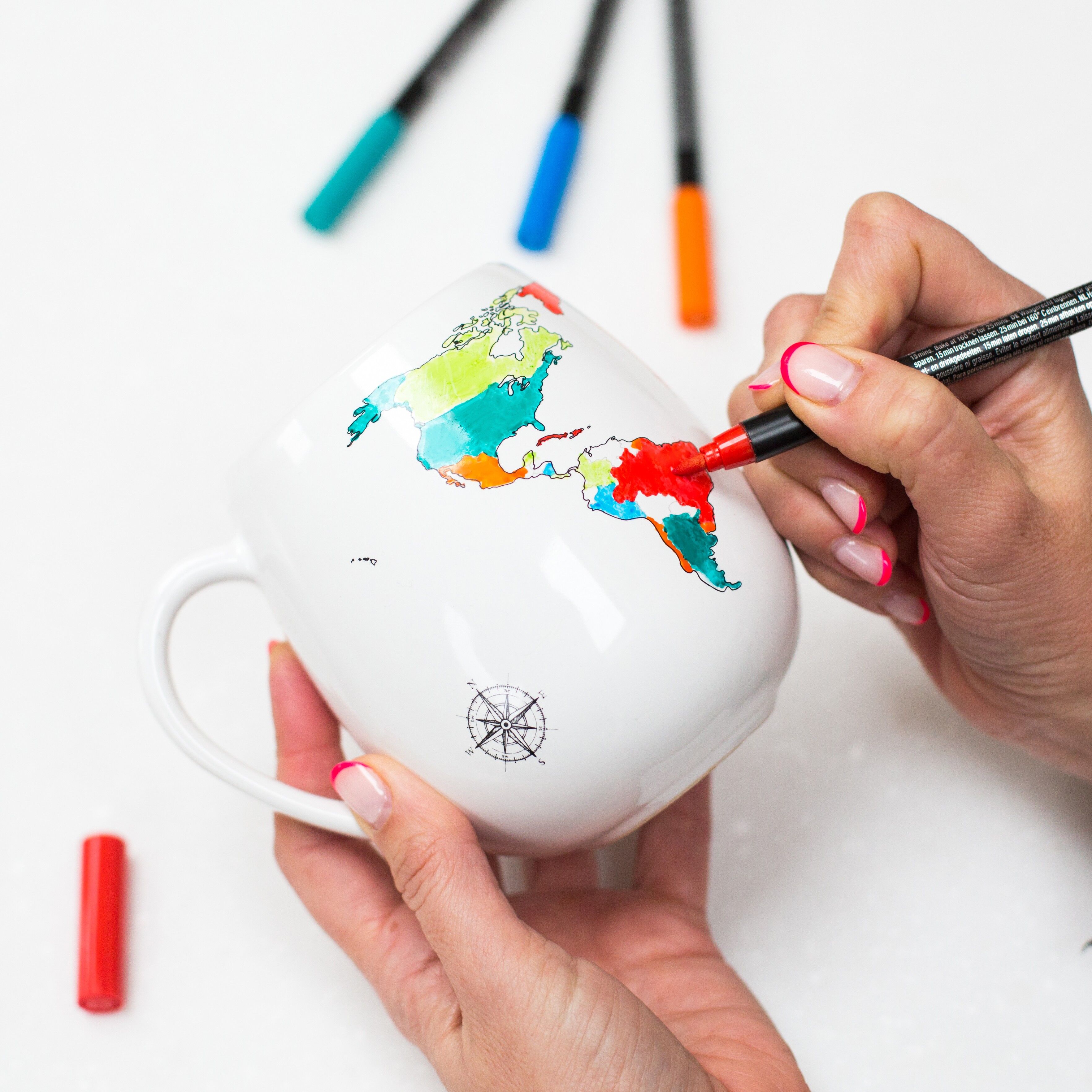 Bolígrafos de cerámica para tazas - Juego de 4