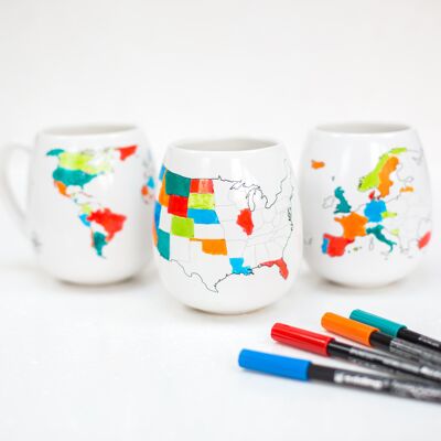 Ceramic Mug Pens - Set of 4