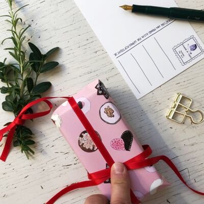 Papel de regalo galletas rosa
