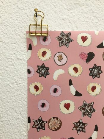 Papier d'emballage biscuits rose 9