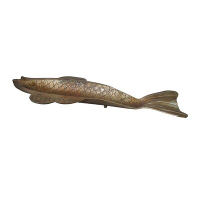 Vassoio per pesce - M - Decorazione - Metallo - Ottone antico lucido - Lunghezza 69,5 cm