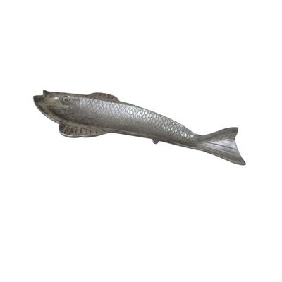Vassoio per pesce - M - Decorazione - Metallo - Argento antico - Lunghezza 69,5 cm