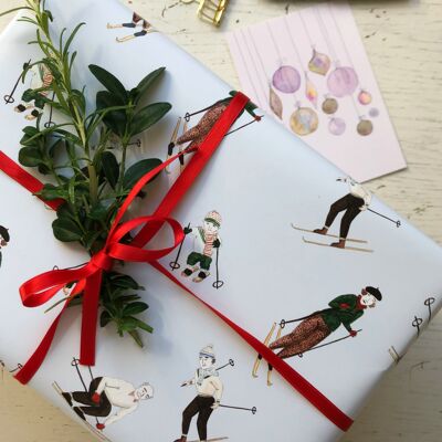 papel de regalo de esquí