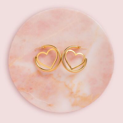 heart hoop earrings