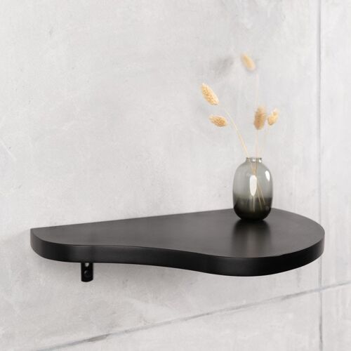 Small black decorative wall shelf MOSS