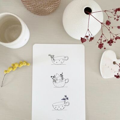 Illustrated card cups