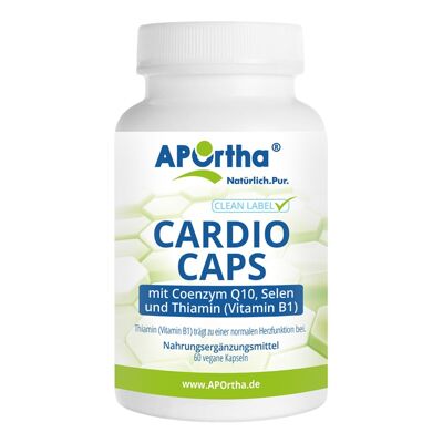 Cardio Caps con coenzima Q10 + selenio + vitamina B1 - 60 cápsulas veganas