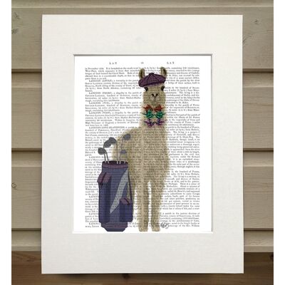 Llama Golfing, Book Print, Art Print, Wall Art
