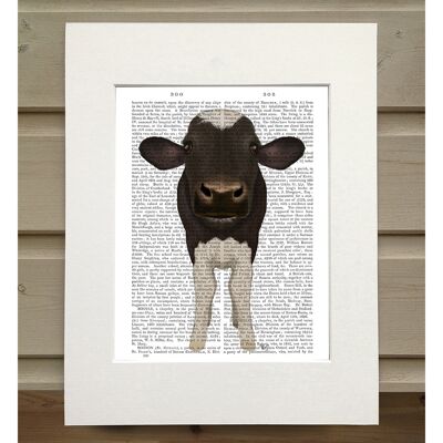 Nosey Cow 2, Book Print, Art Print, Wall Art