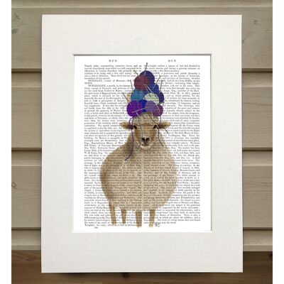 Sheep with Wool Hat, Full, Book Print, Art Print, Wall Art