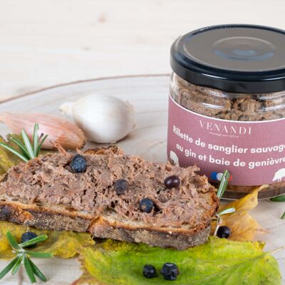 100% French wild boar rillette with DNA gin