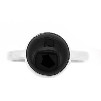 Small Round Onyx Ring in Size N Ring and Presentation Box