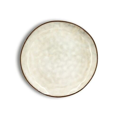 Assiette dessert boral 20,5cm en grès beige clair