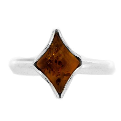 Cognac Amber Diamond Ring in Size N Ring and Presentation Box