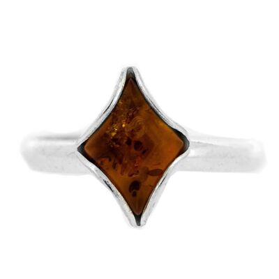 Anello di diamanti color ambra cognac con anello di taglia N e scatola di presentazione