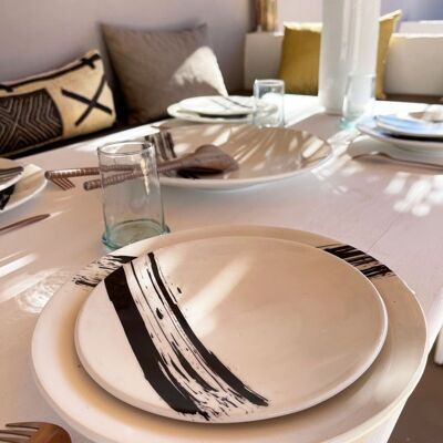 Assiette petite BRUSH Black & White