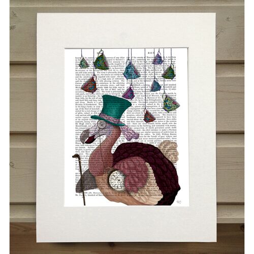 Dodo with Hanging Teacups, Book Print, Art Print, Wall Art