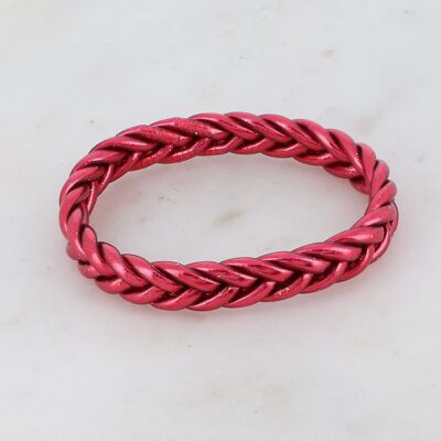 Brazalete budista trenzado talla S - Rojo oscuro