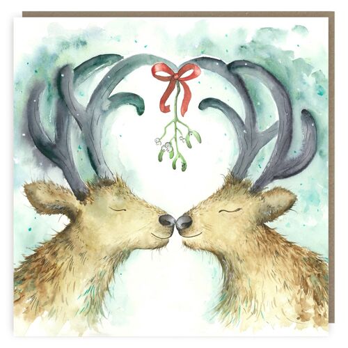 Reindeer Kisses Greeting Card