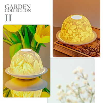 Garden Collection II - Juego de portavelas de lirios y tulipanes