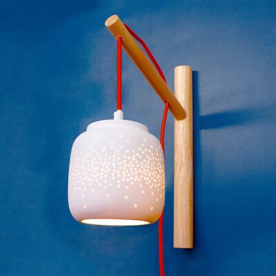 Lámpara colgante de pared de porcelana con diseño perforado