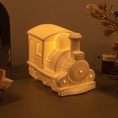 Kinder-Nachtlicht aus Porzellan im Zug-Design