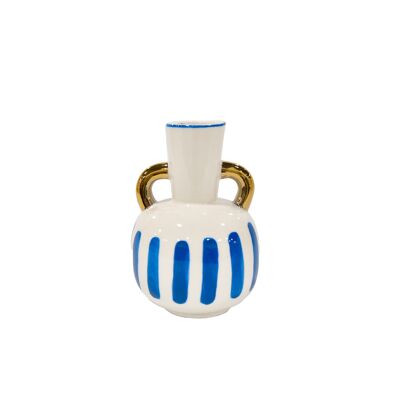 Greece Inspired Vase White Blue Nautical Aegean Athena