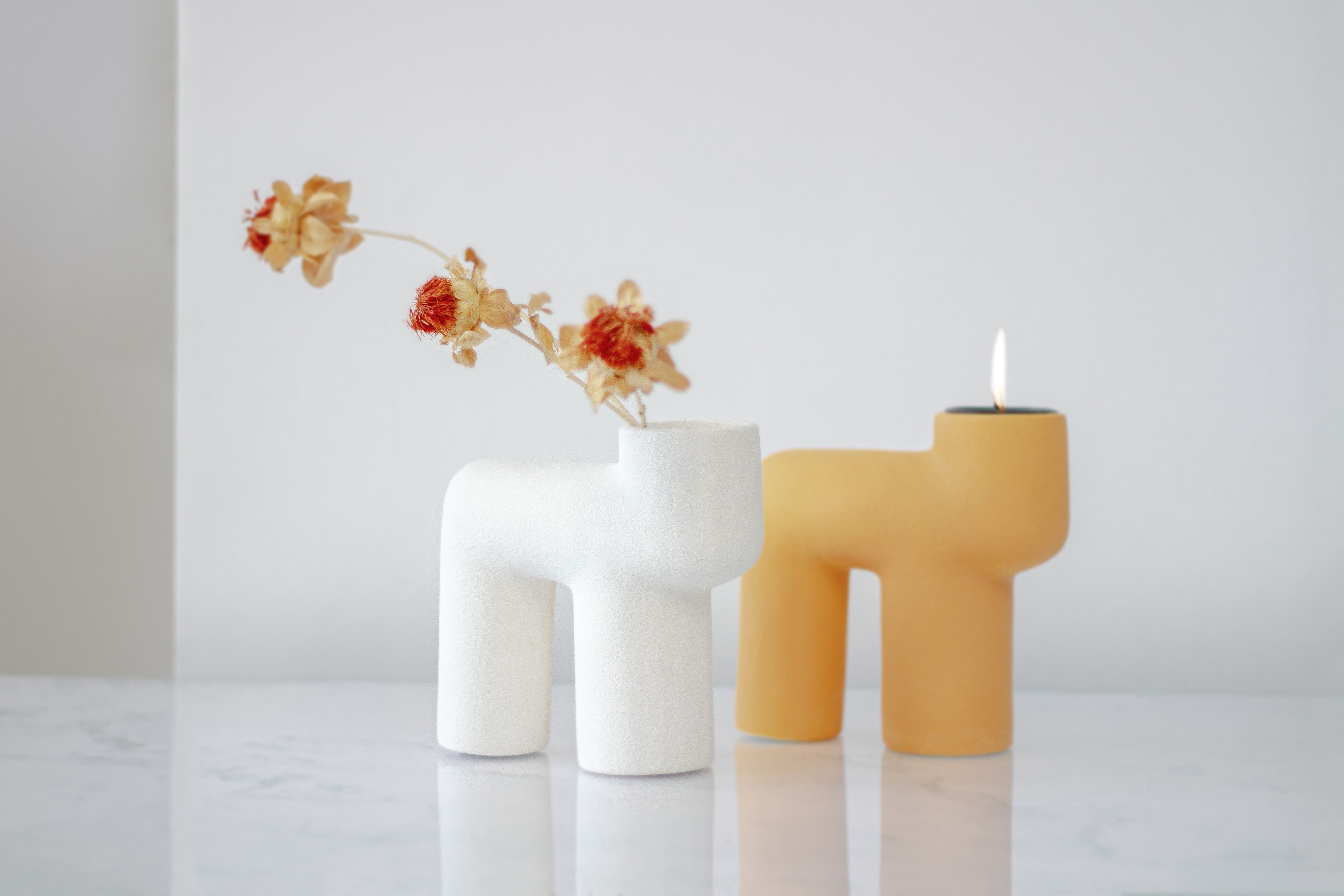 Abstract Tube Candle Vases