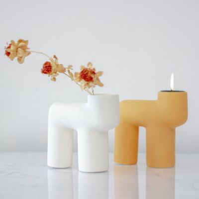 Abstract Tube Candle Vases