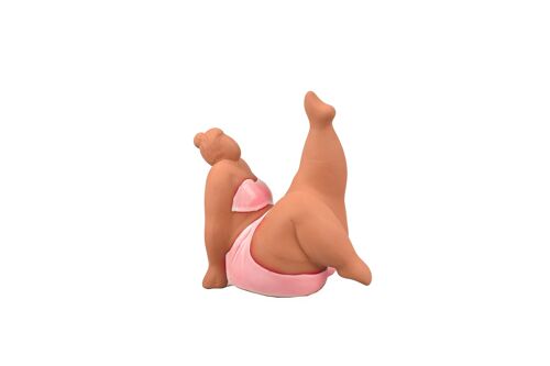 Curvy Lady Ornament Yoga Pose Terracotta Pink Voluptuous Abstract