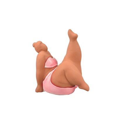 Curvy Lady ornamento posa yoga terracotta rosa voluttuoso astratto