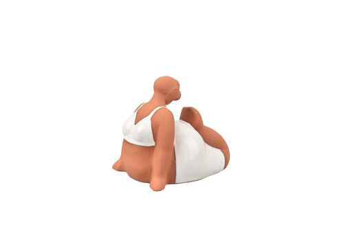 Curvy Lady Ornament Yoga Pose Terracotta White Voluptuous Abstract