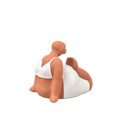 Curvy Lady Ornament Yoga Pose Terracotta White Voluptuous Abstract