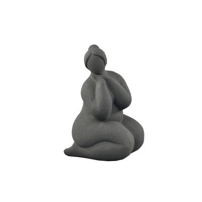 Adorno de dama desnuda Figura voluptuosa con curvas abstractas negras