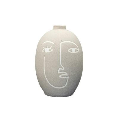 Wohnaccessoires Lange Vase mit beigefarbenem Gesicht