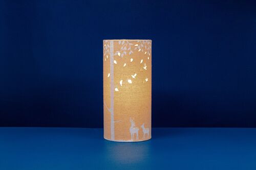 Fabric Table Lamp Cylinder in a Deer Design FL003