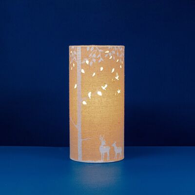 Fabric Table Lamp Cylinder in a Deer Design FL003