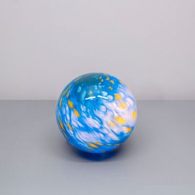 Glass Table Blue Round Lamp 18cm GL035