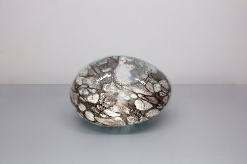 Handblown Glass Table Lamp Smoky Quartz Pebble 20CM GL033