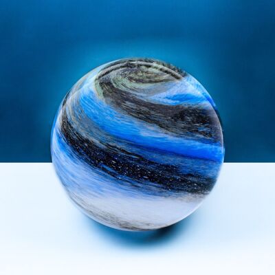 Mundgeblasene Glastischlampe Planet Earth Rundes Glas GL021