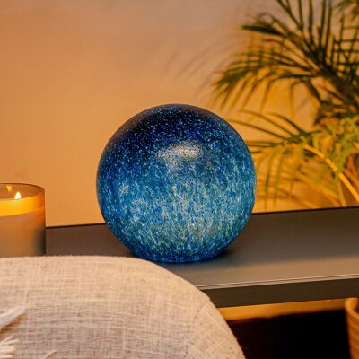 Lampada da tavolo in vetro soffiato blu GL014
